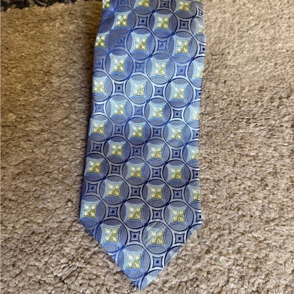 Emenegilda Zenga Blue, Green & Gray Men's Tie - Picture 2 of 7
